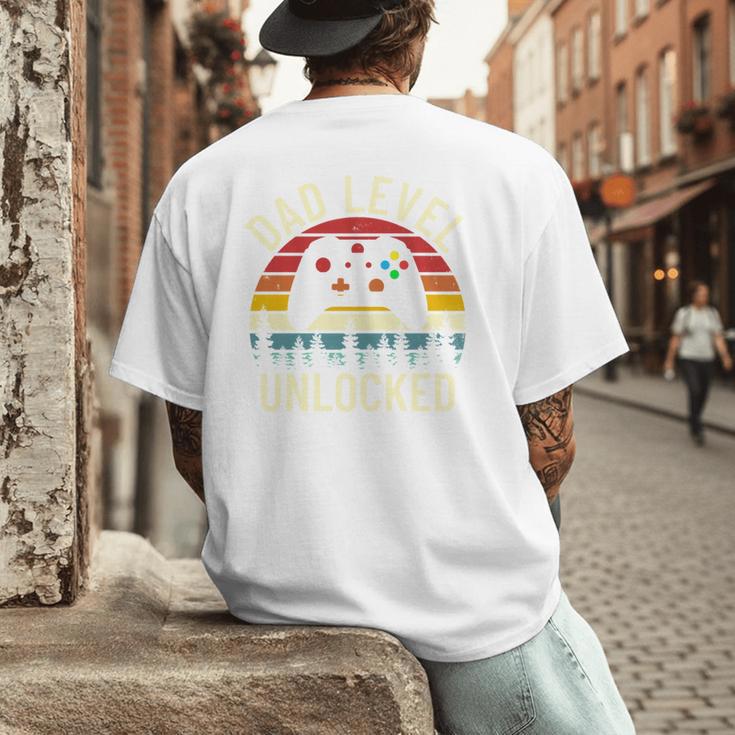 Cute Vintage Dad Level Unlocked Funny Gamer New Daddy Father Men's Back Print T-Shirt Cute Vintage Dad Level Unlocked Funny Gamer New Daddy Father Men's Back Print T-Shirt