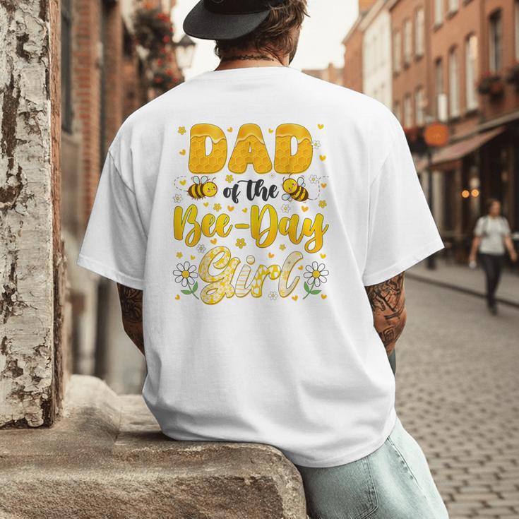Dad Of The Bee Day Girl Flower Birthday Family Matching Men's Back Print T-Shirt