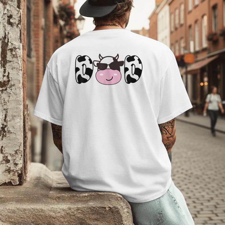 Dad Of The Birthday Girl Cow Daddy Papa Bday Matching Men's Back Print T-Shirt