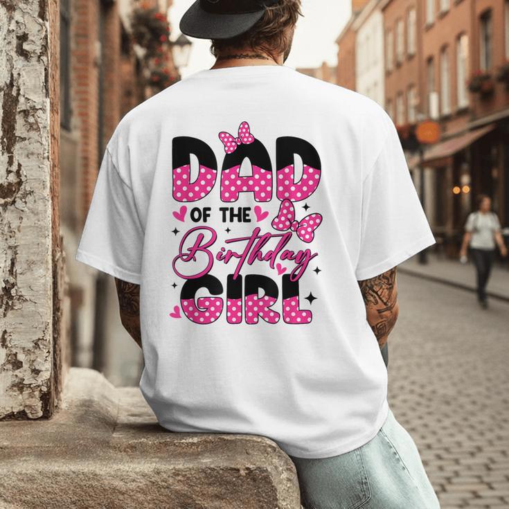 Dad Of The Birthday Girl Pink Family Birthday Girls Party Men's Back Print T-Shirt