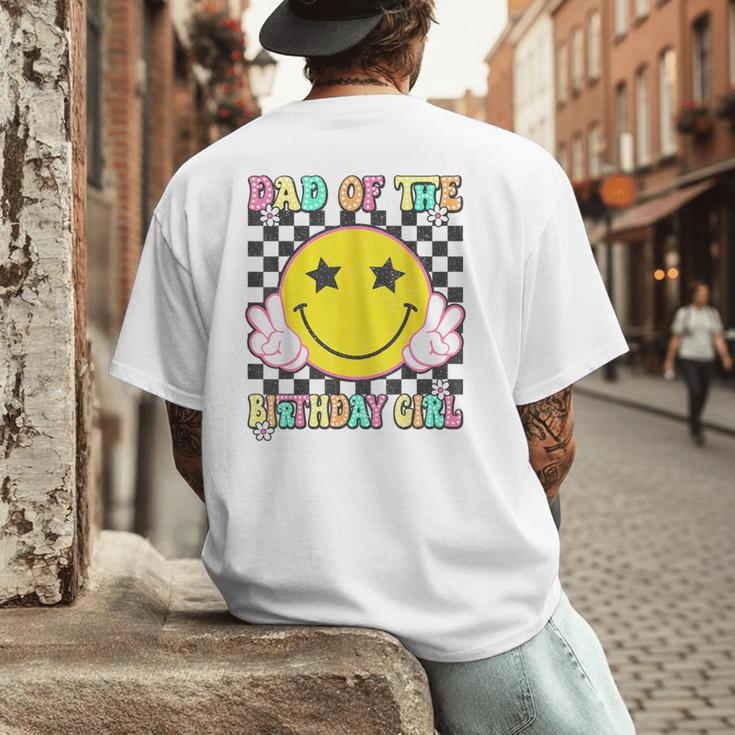 Dad Of The Birthday Girl Retro Family Matching Party Bday Men's Back Print T-Shirt
