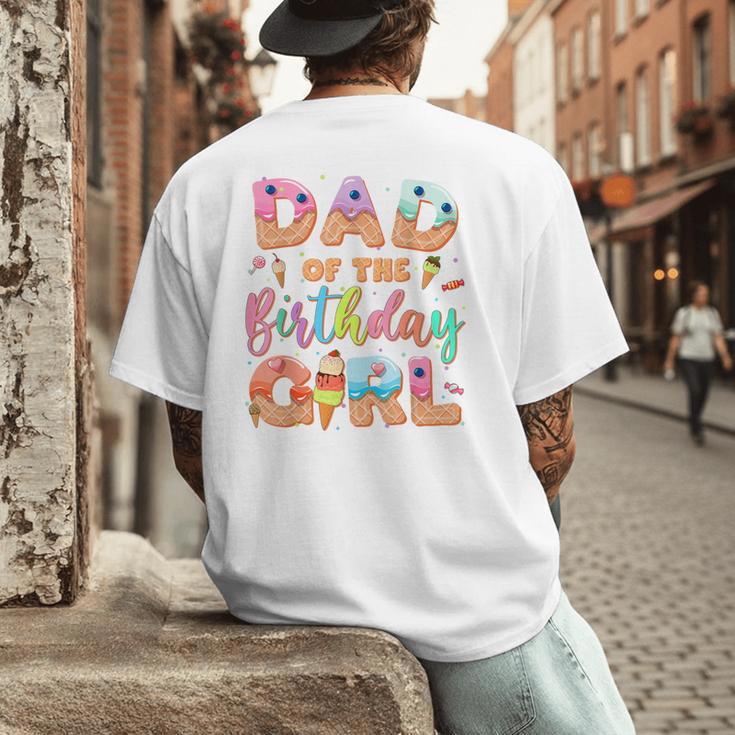 Dad Of The Birthday Ice Cream Family Matching Party Men's Back Print T-Shirt