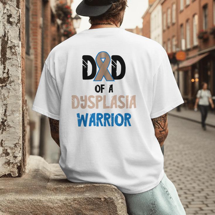 Dad Of A Hip Dysplasia Warrior Beige Blue Hip Dysplasia Men's Back Print T-Shirt