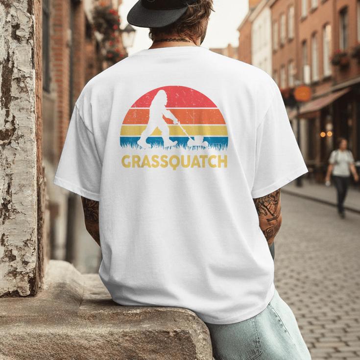Dad Lawn Mowing Grassquatch Bigfoot Mower Garden Men's Back Print T-Shirt Dad Lawn Mowing Grassquatch Bigfoot Mower Garden Men's Back Print T-Shirt