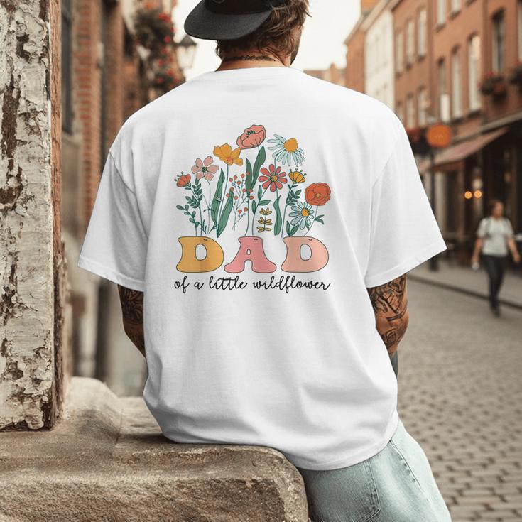 Dad Of The Little Wildflower Birthday Party Baby Shower Men's Back Print T-Shirt