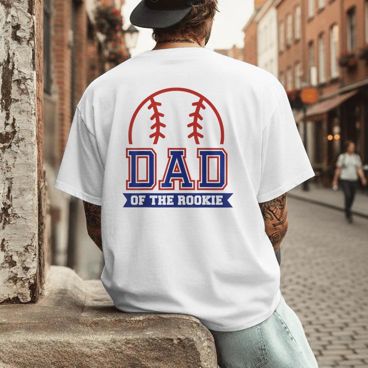 Dad Of Rookie 1st Birthday Baseball Theme Matching Party Men's Back Print T-Shirt Dad Of Rookie 1st Birthday Baseball Theme Matching Party Men's Back Print T-Shirt