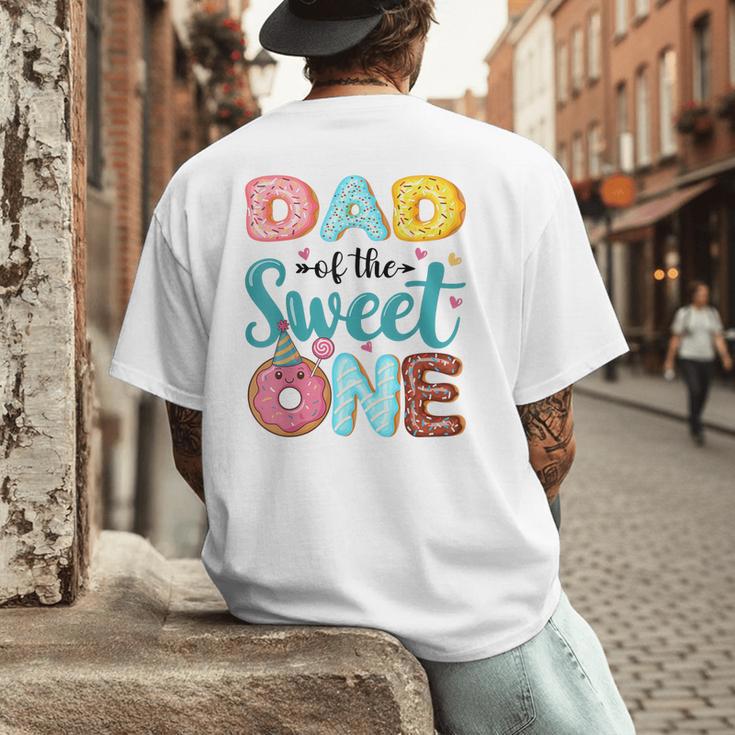 Dad Of The Sweet One 1st Birthday Girl Donut Party Men's Back Print T-Shirt