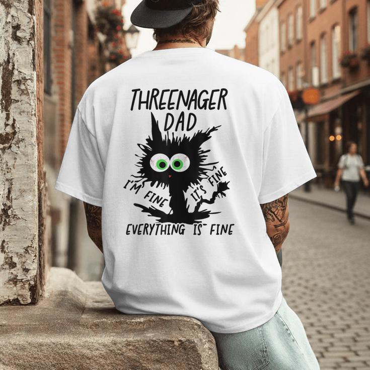 Dad Threenager Dad Daddy Of A Threenager Men's Back Print T-Shirt