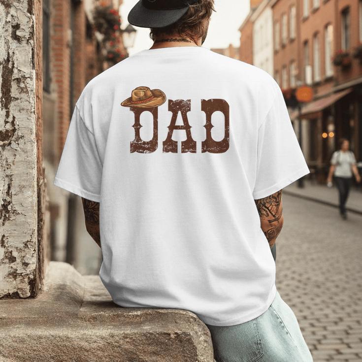 Dad Western Family Matching Birthday Cowboy Cowgirl Men's Back Print T-Shirt