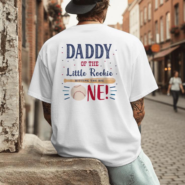 Daddy Dad First Birthday Little Rookie Baseball The Big One Men's Back Print T-Shirt