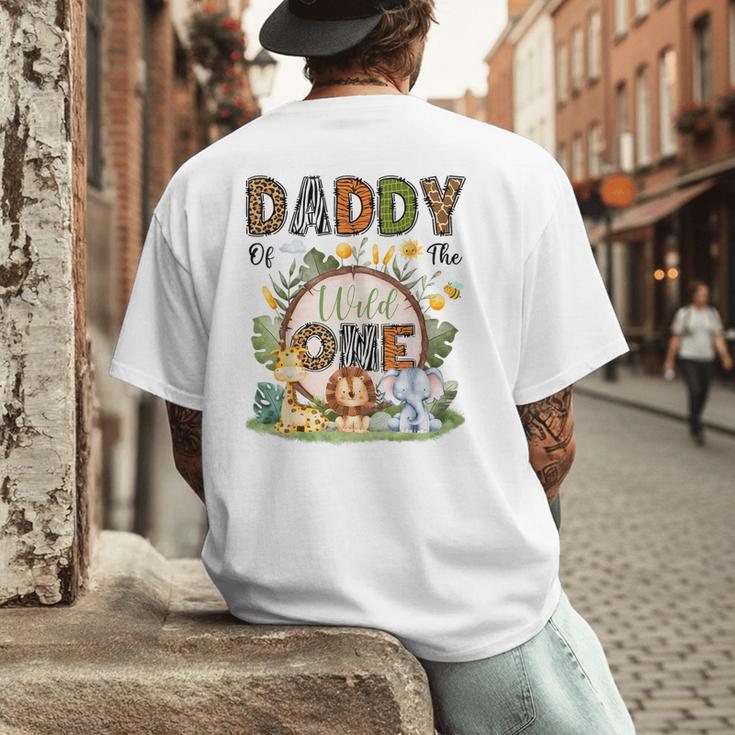 Daddy Of The Wild One 1St Birthday Boy Safari Jungle Men's Back Print T-Shirt