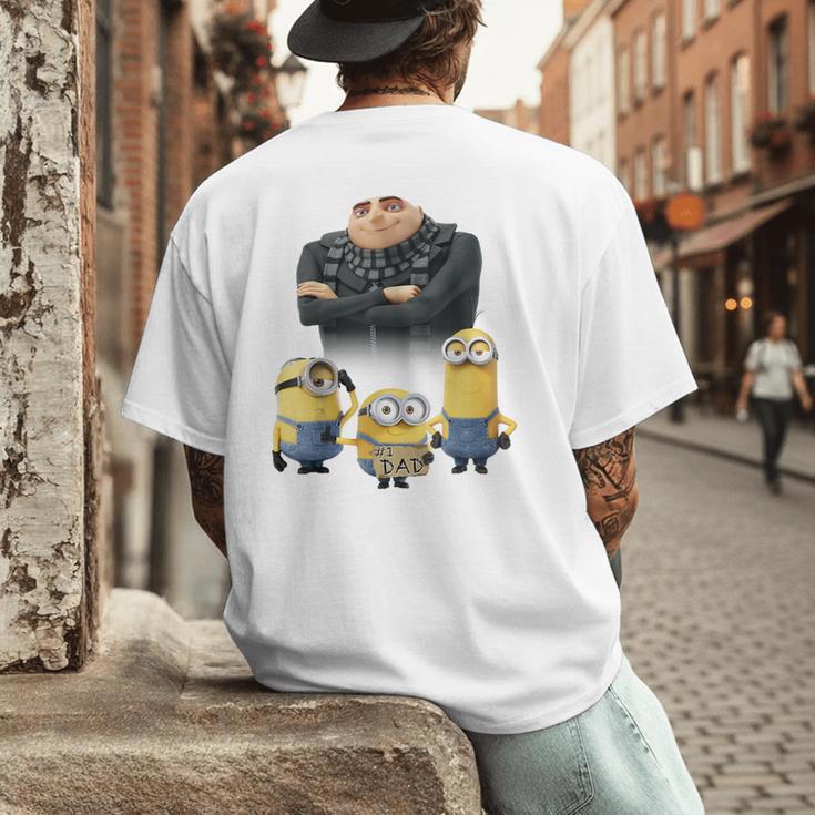 Despicable Me Minions Father's Day 1 Dad Cardboard Sign Men's Back Print T-Shirt