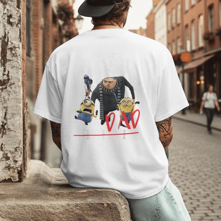 Despicable Me Minions Father's Day World's Best Dad Villain Men's Back Print T-Shirt Despicable Me Minions Father's Day World's Best Dad Villain Men's Back Print T-Shirt