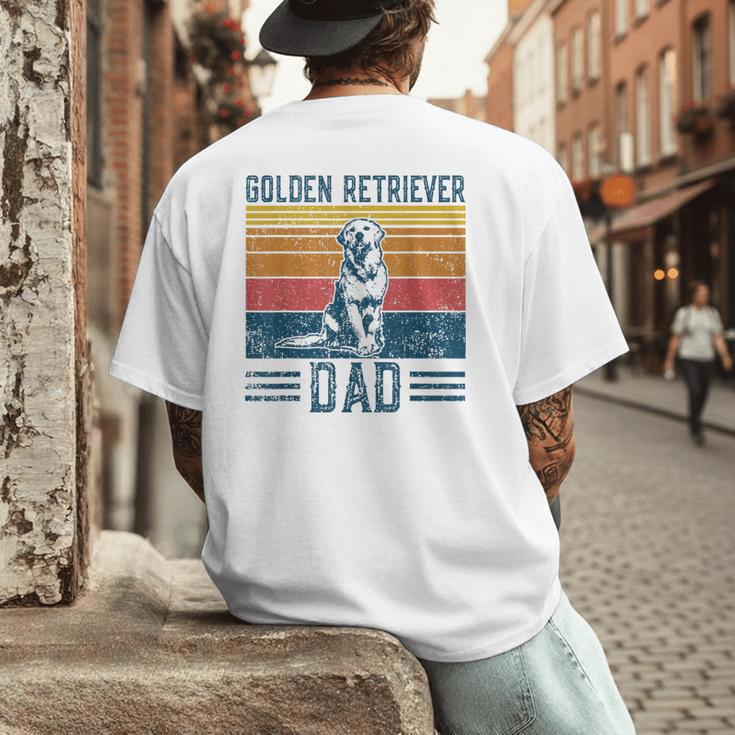 Dog Golden Dad Vintage Golden Retriever Dad Small Men's Back Print T-Shirt Dog Golden Dad Vintage Golden Retriever Dad Small Men's Back Print T-Shirt
