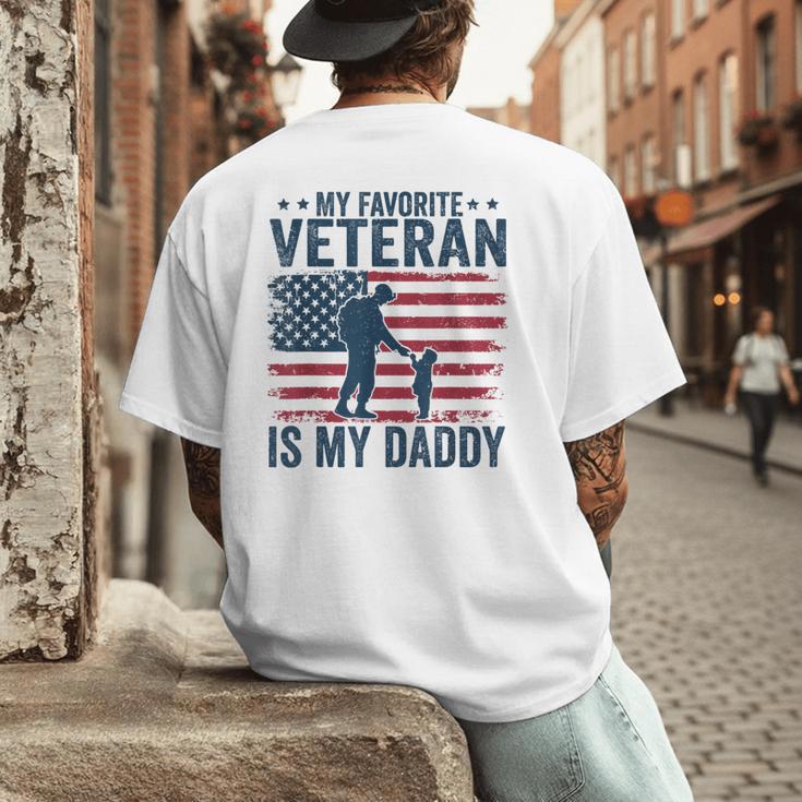 Father Veterans Day My Favorite Veteran Is My Daddy For Kids Men's Back Print T-Shirt