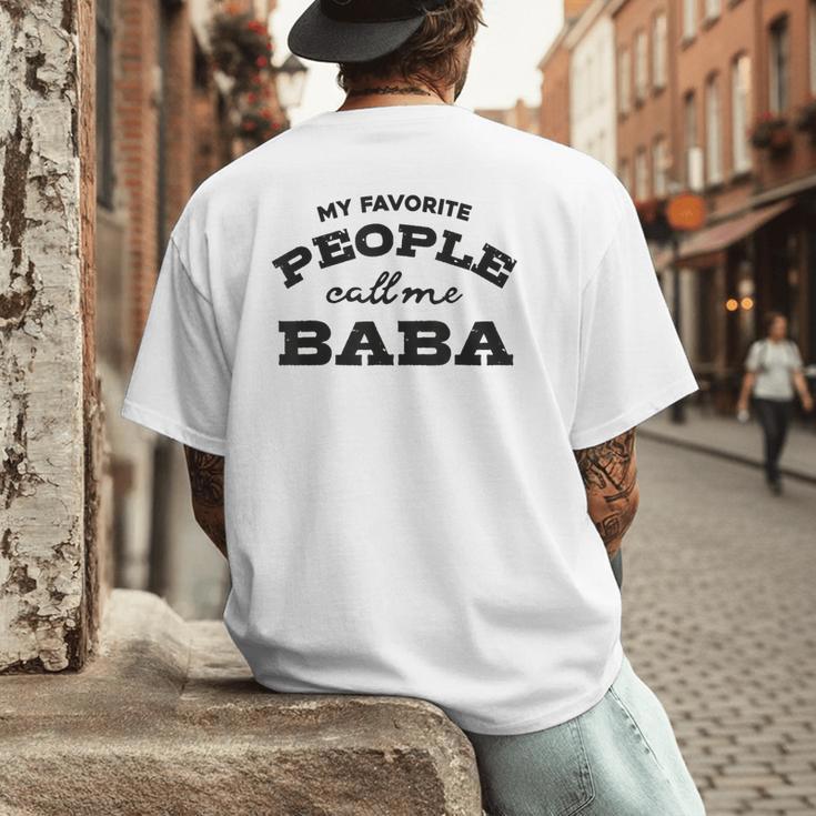My Favorite People Call Me Baba And Cute Dad T-Shirt Men's Back Print T-Shirt