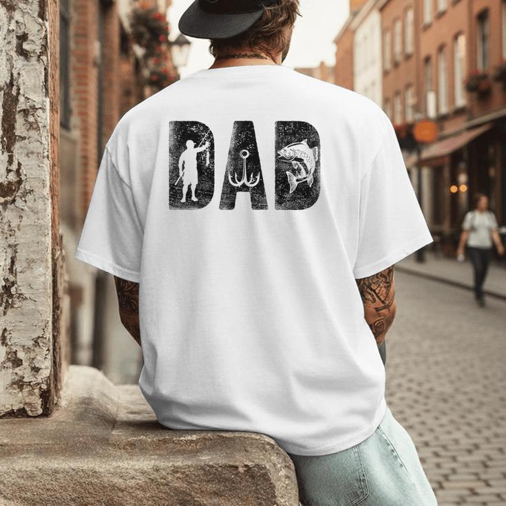 Fishing Dad Birthday Classic Bold Font Fish Daddy Men's Back Print T-Shirt