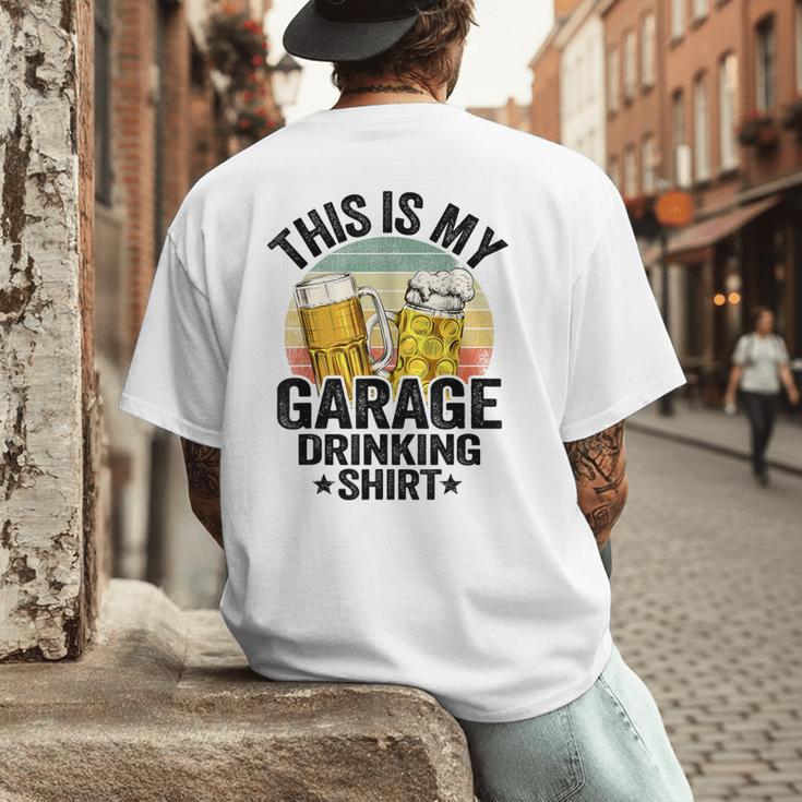 Garage Drinker Dad Vintage Beer This Is My Garage Drinking Men's Back Print T-Shirt