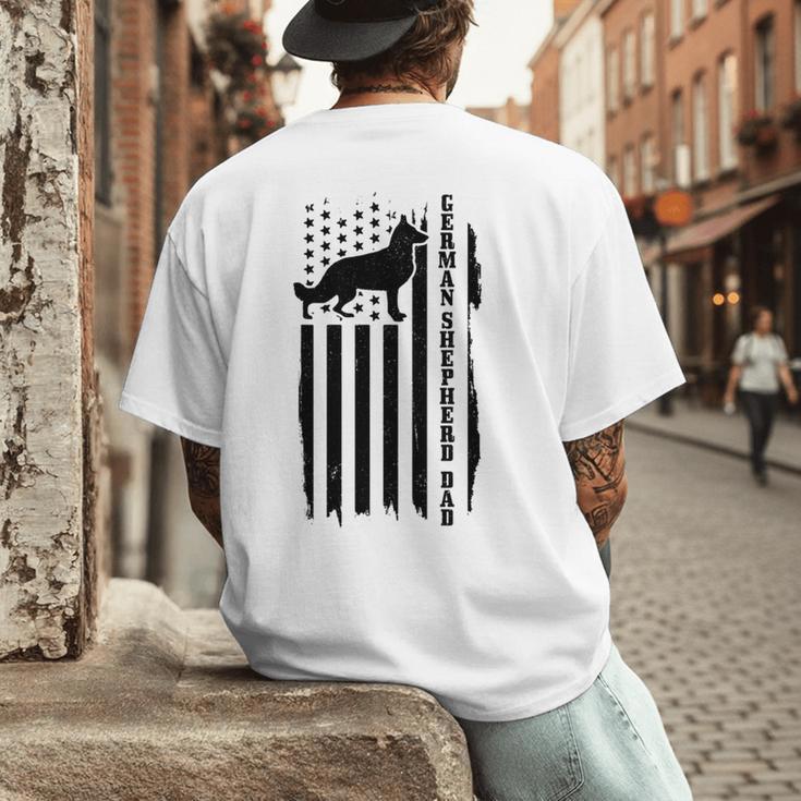 German Shepherd Dad Vintage Flag Patriotic Dog Men's Back Print T-Shirt