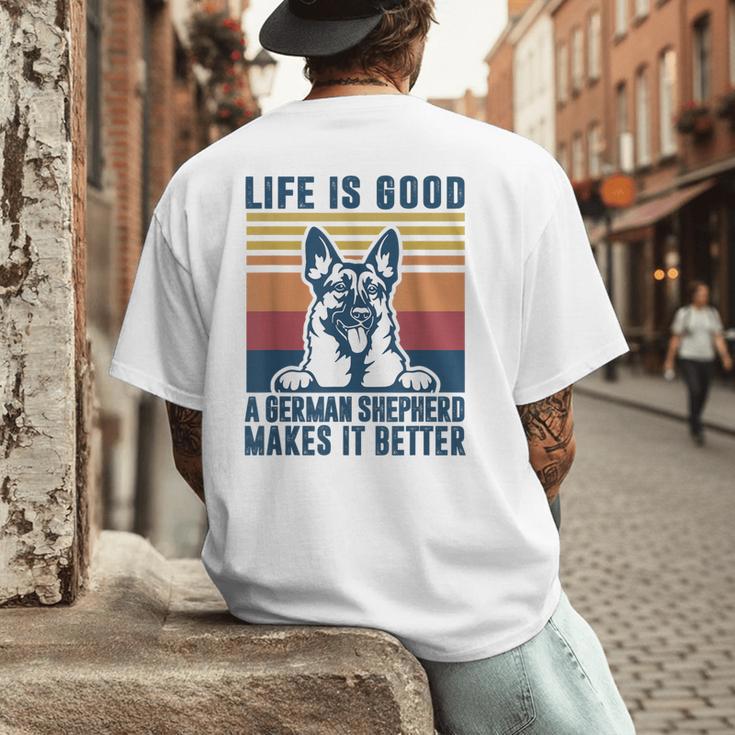 German Shepherd Men Women Dog Dad Mom German Shepherd Men's Back Print T-Shirt