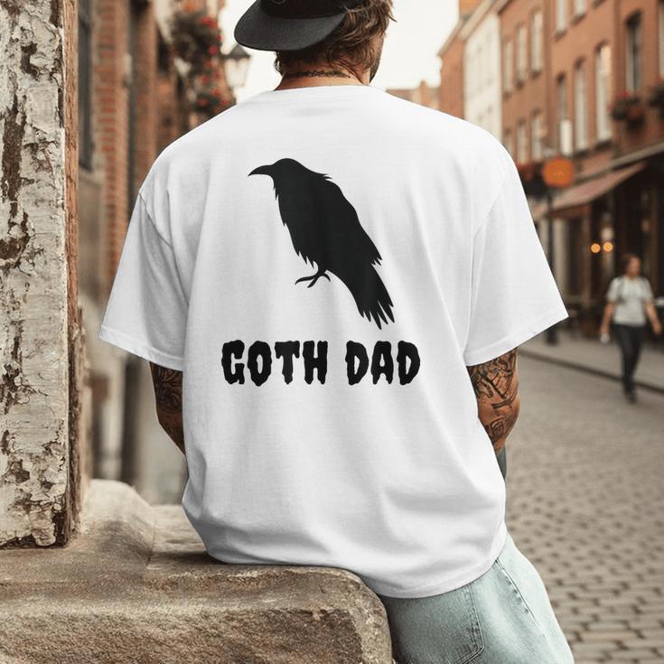 Goth Dad Gothic Bird Crow Emo Father's Day Men's Back Print T-Shirt
