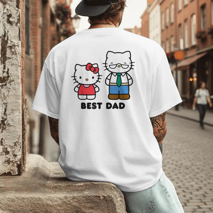 Hello Kitty Best Dad Fathers Day Small Men's Back Print T-Shirt