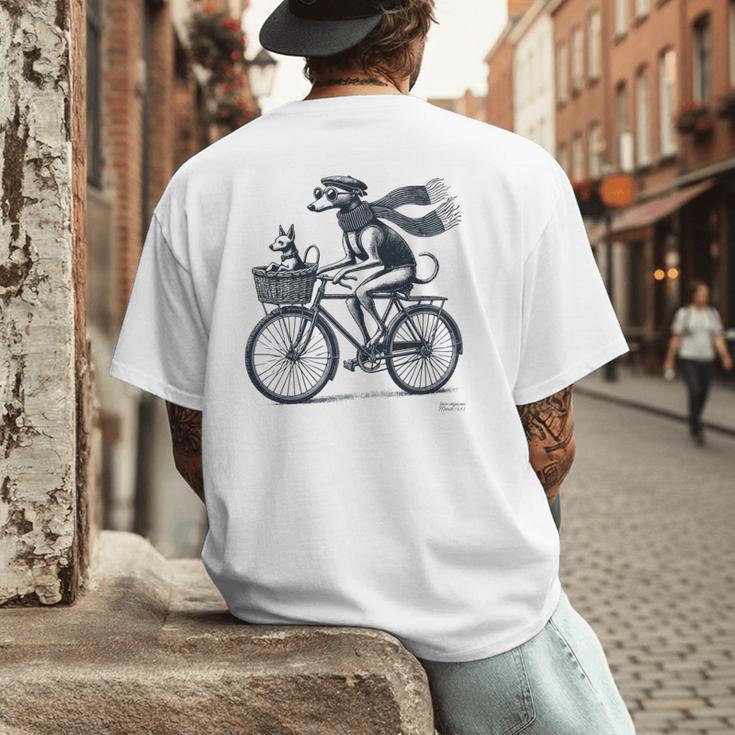 Italian Greyhound Whippet Bicycle Cycling Dog Mom Iggy Dad Men's Back Print T-Shirt