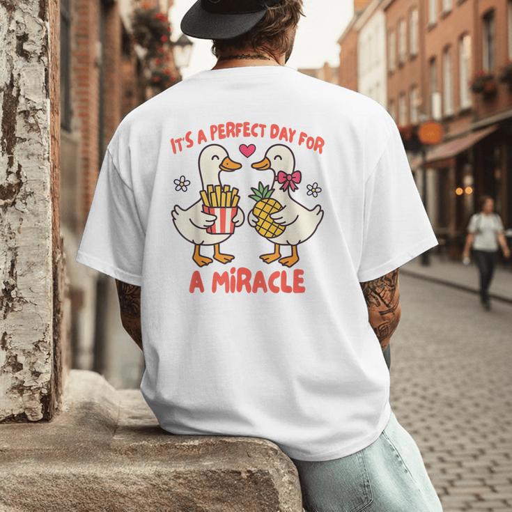 IVF Mom Dad Embryo Transfer Day It's A Day For A Miracle Men's Back Print T-Shirt