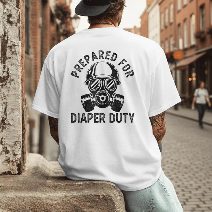 New Dad Prepared For Diaper Duty Men's Back Print T-Shirt