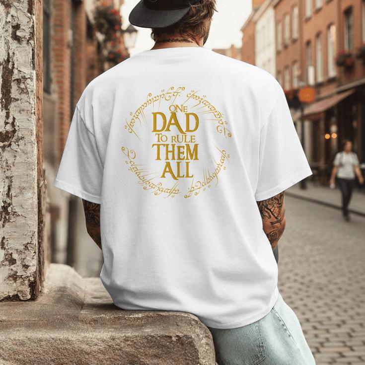 One Dad To Rule Them All Fantasy Nerd Dad Graphic Men's Back Print T-Shirt