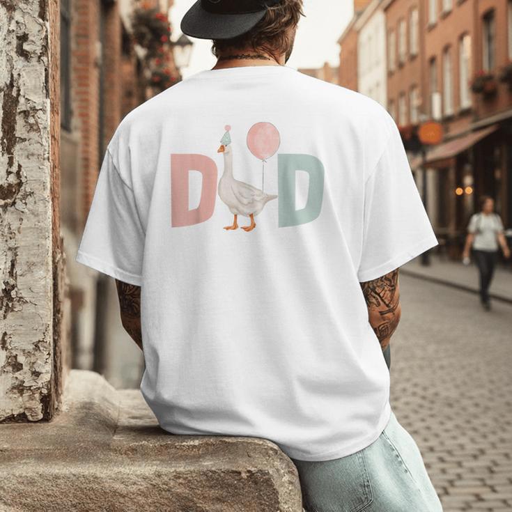 One Silly Goose Dad 1st First Birthday Family Matching Party Men's Back Print T-Shirt