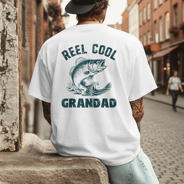 Reel Cool Grandad Fishing Grandpa Vintage Style Men's Back Print T-Shirt