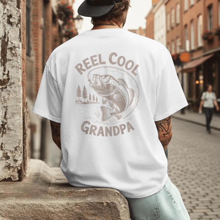 Reel Cool Great Grandpa Step Dad Fishing Father Day Men's Back Print T-Shirt