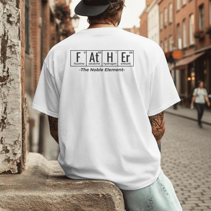 Science Nerd Dad Fathers Day Element Periodic Table Men's Back Print T-Shirt