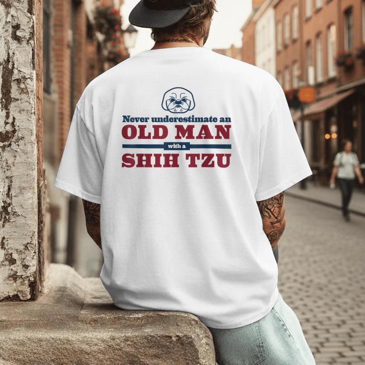 Shih Tzu Dad Shirt Never Underestimate An Old Man Gift Tee Men's Back Print T-Shirt