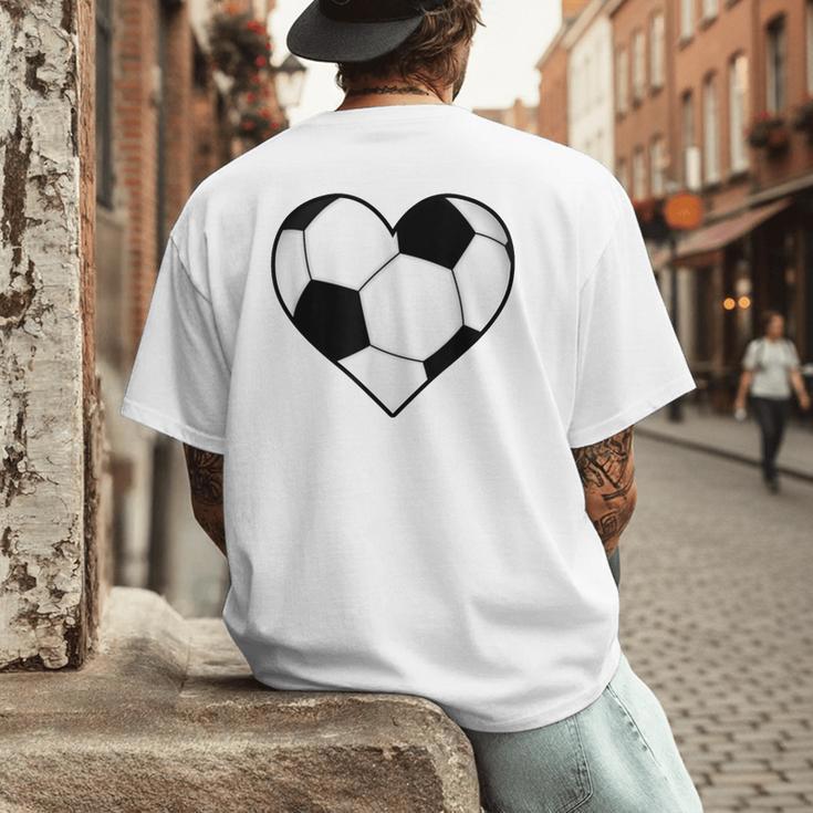 Soccer Ball Heart Idea For Mom Dad Kids T-Shirt Men's Back Print T-Shirt Soccer Ball Heart Idea For Mom Dad Kids T-Shirt Men's Back Print T-Shirt