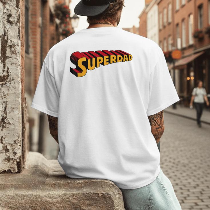 Super Dad Superdad Superhero Dad Men's Back Print T-Shirt