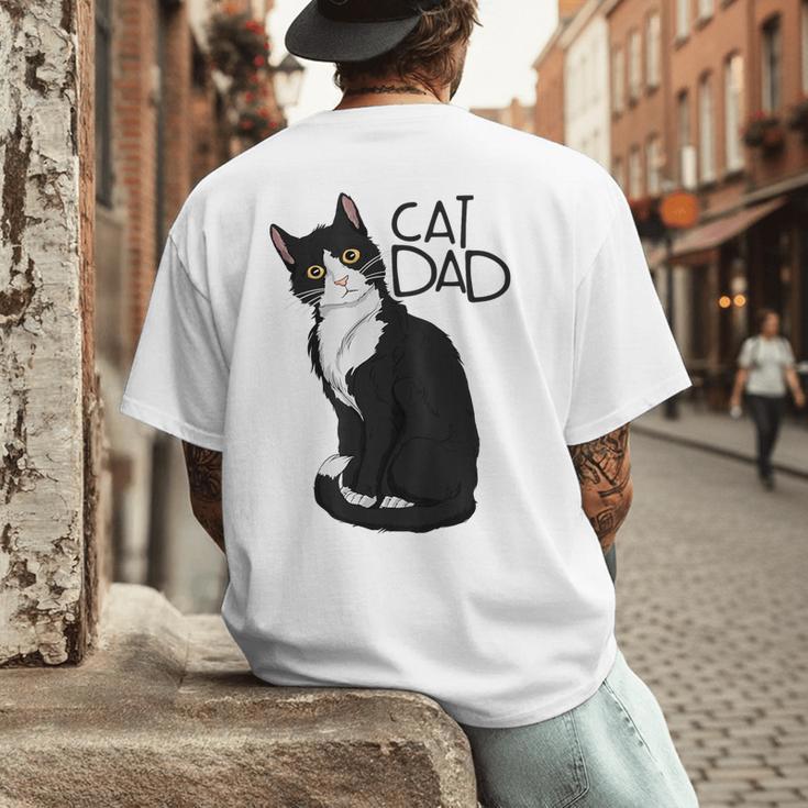 Tuxedo Cat Dad Cat Dad Tuxedo Cat Dad Men's Back Print T-Shirt