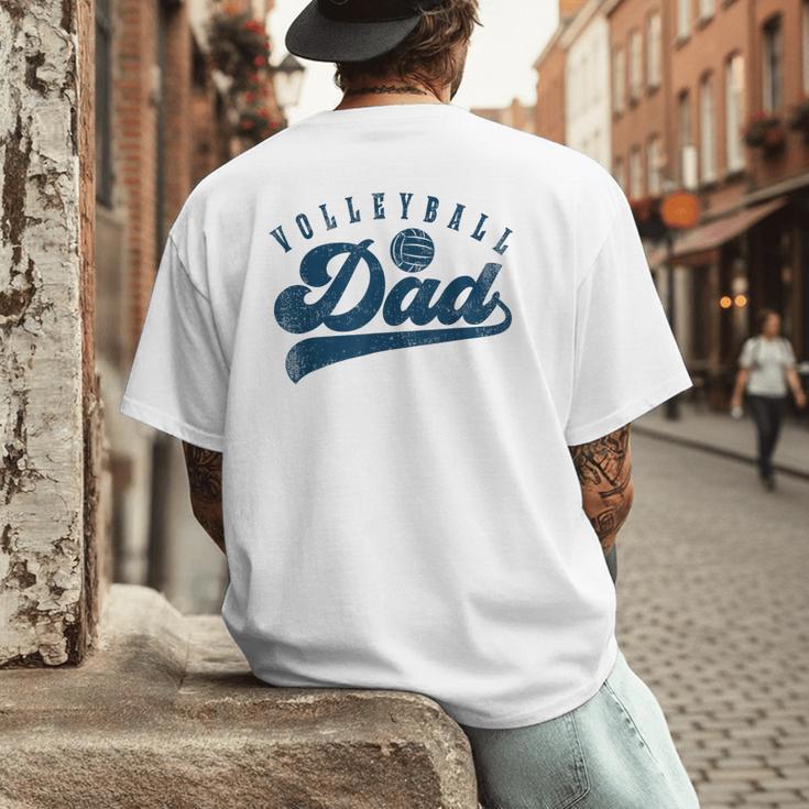 Volleyball Dad Daddy Father's Day Men's Back Print T-Shirt