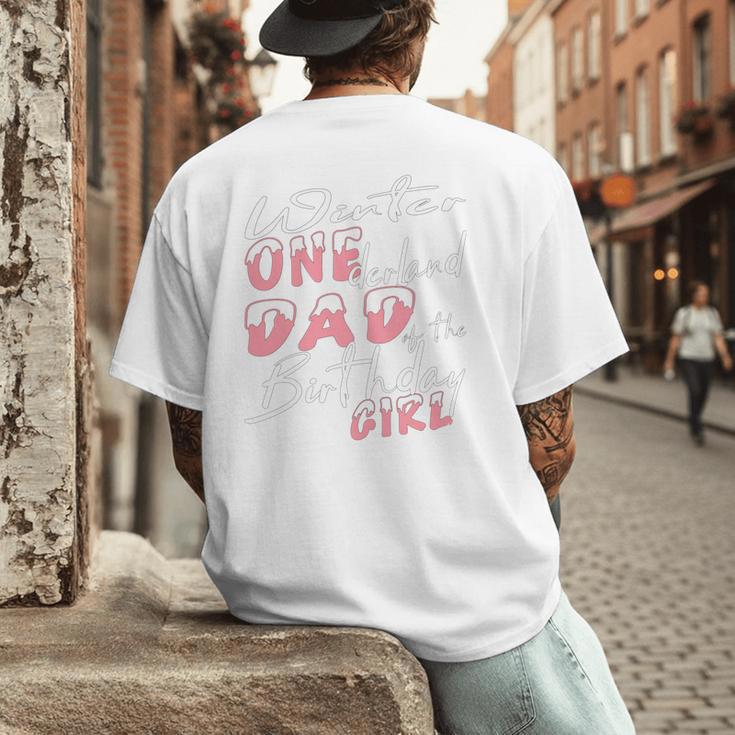 Winter Onederland 1st Birthday Theme Dad Of Birthday Girl Men's Back Print T-Shirt Winter Onederland 1st Birthday Theme Dad Of Birthday Girl Men's Back Print T-Shirt