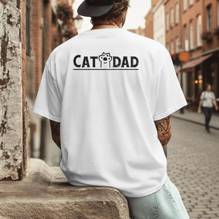 Worlds Best Cat Dad Ever Vintage Cat Dad Father Day Men Men's Back Print T-Shirt