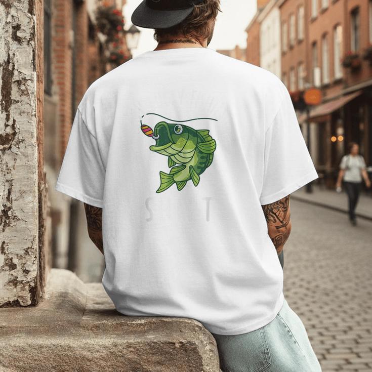 Youth Boy My Lucky Fishing-Shirt Bass Fish Dad Men's Back Print T-Shirt