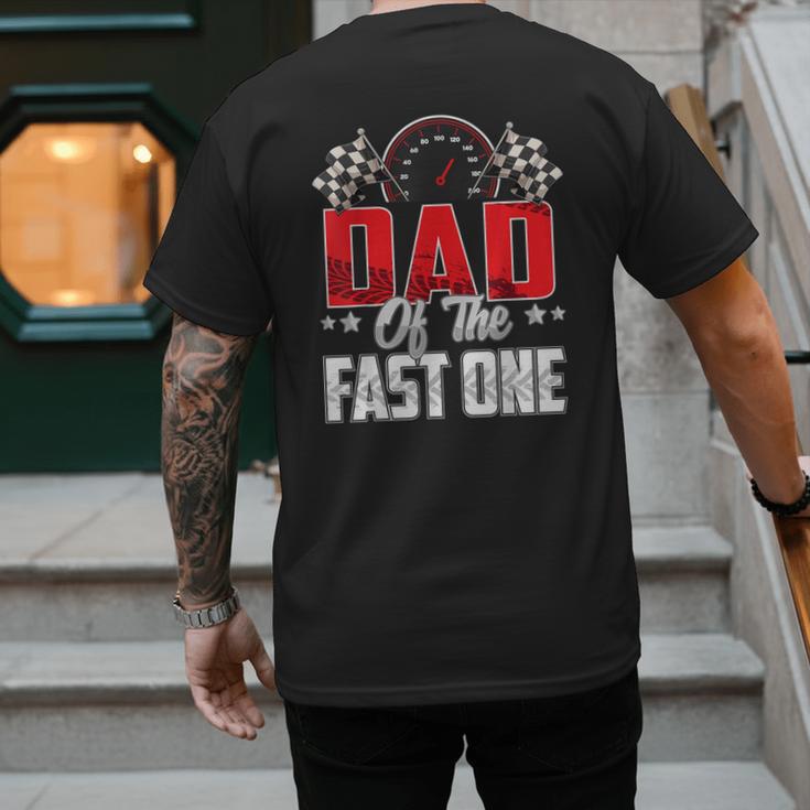 1 Year Old Racing Car Fast One Birthday 1st Family Dad Men's Back Print T-Shirt