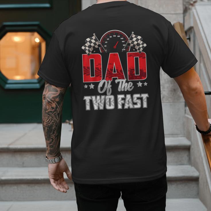2 Year Old Racing Car Two Fast Birthday 2nd Family Dad Men's Back Print T-Shirt