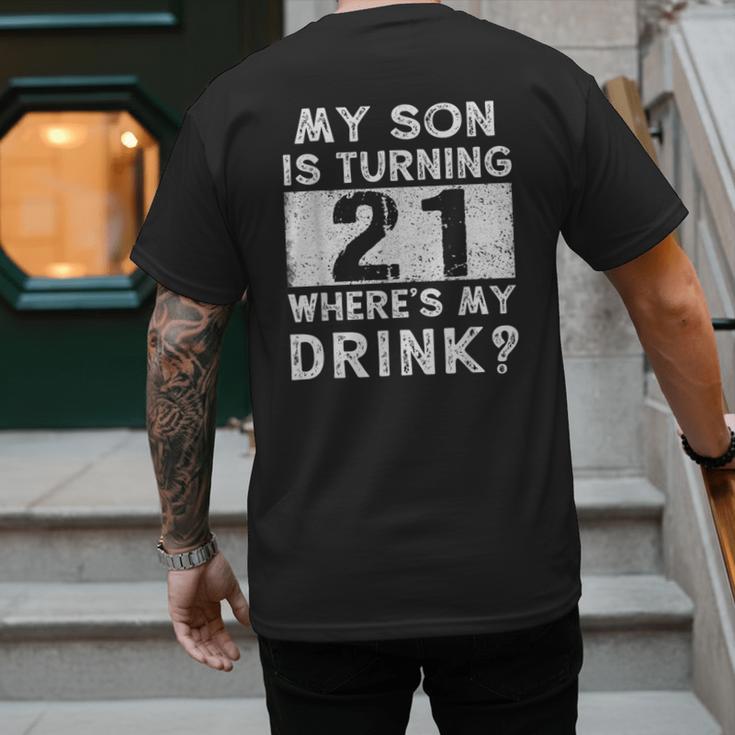 21st Birthday Dad Mom 21 Year Old Son Matching Family Men's Back Print T-Shirt