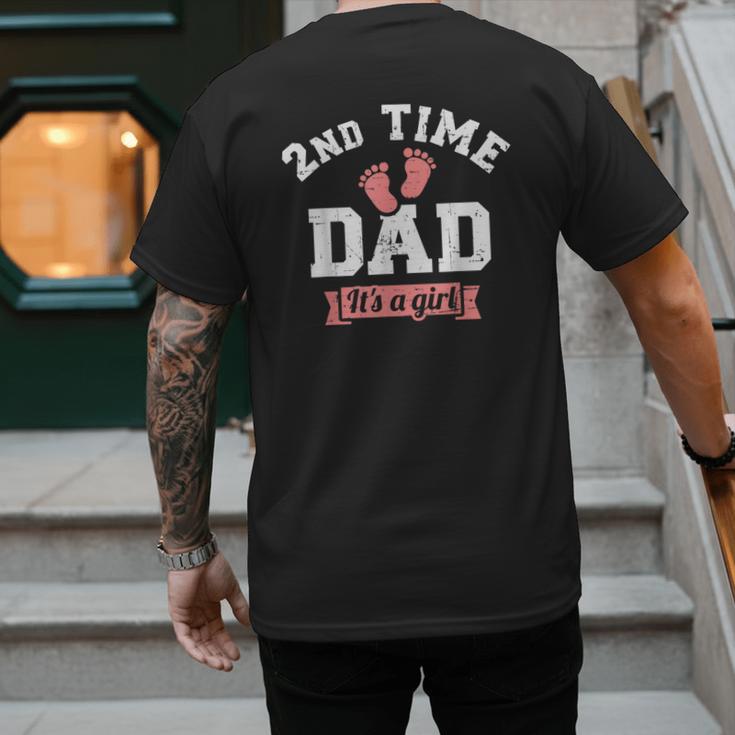 2nd Second Time Dad It's a Girl Gender Reveal Men's Back Print T-Shirt