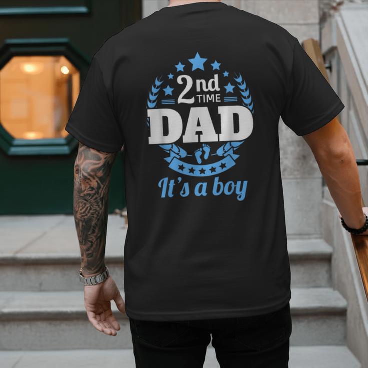 2nd Time Dad It's A Boy Dad Again Second Baby Announce Men's Back Print T-Shirt
