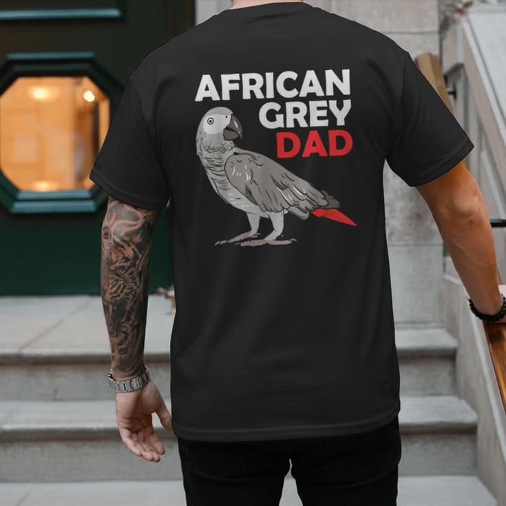African Grey Parrot Dad Congo Bird Father Men's Back Print T-Shirt