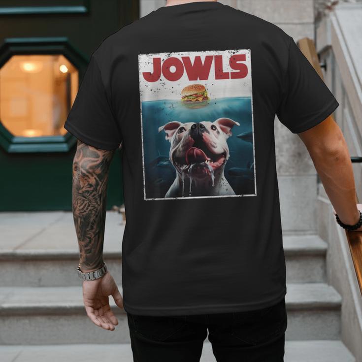 American Bulldog Jowls Burger Bully Dog Mom Dog Dad Men's Back Print T-Shirt