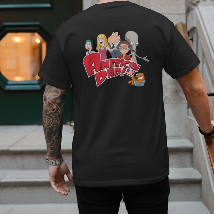 American Dad Show Logo With Family Cartoon Men's Back Print T-Shirt